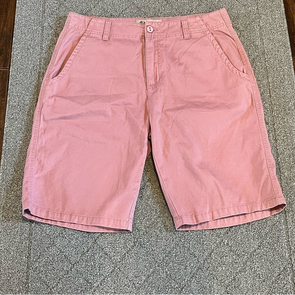 Plugg Shorts Mens 34 Pink Chino Pockets Cotton 11" Inseam Golf Bermuda